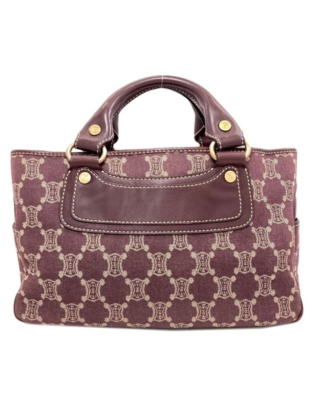Celine Boogie Bag Macadam Pattern Handbag Canvas